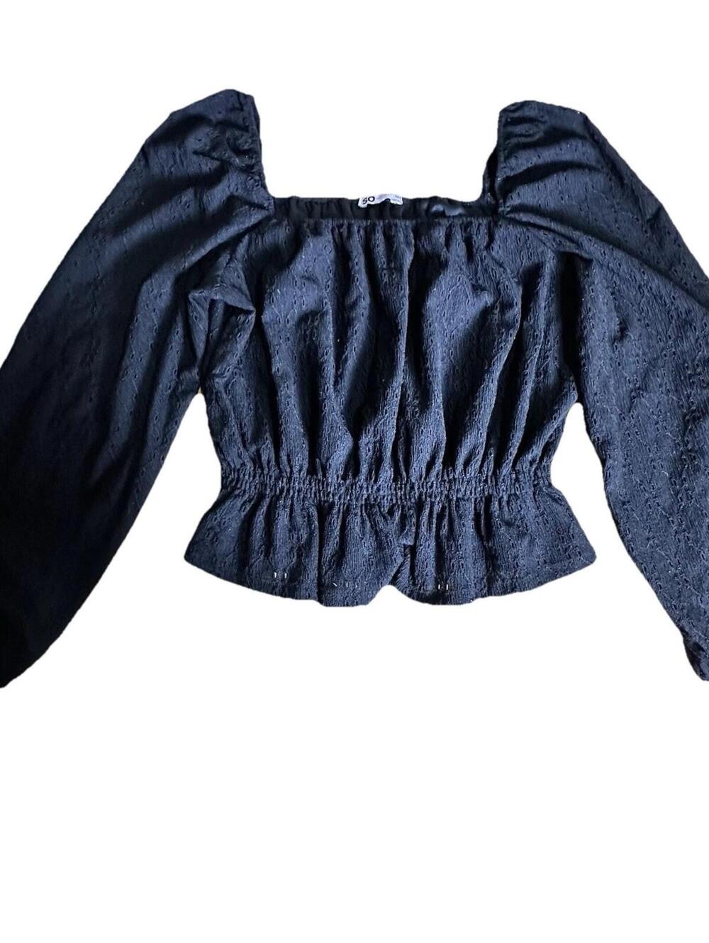 Long Sleeve Crop Top Boho Peasant Prairie Dark Cottagecore Milkmaid Women’s Xxl